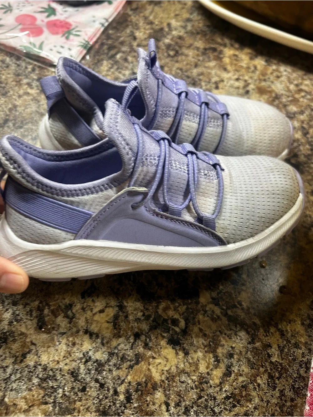 Kids Lightweight Lavender Gray Sneakers - Comfortable Everyday Shoes